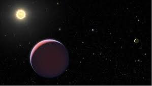Planets orbiting a sun;
