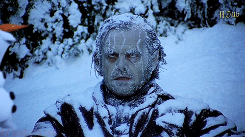 Frozen and Jack Nicholson in The Shining;