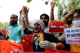 India's citizens protesting China;