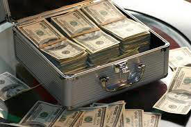 Money in a safe;