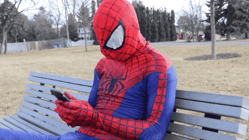 Spiderman Tweeting